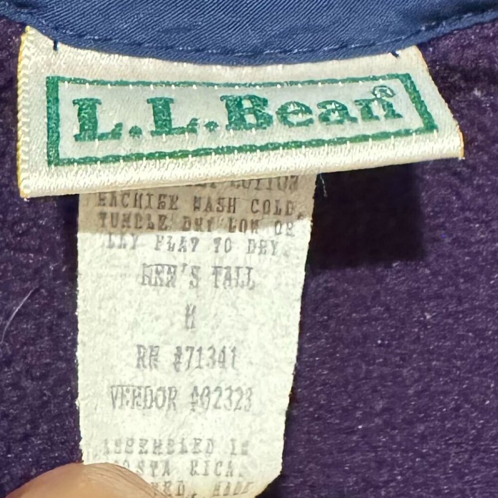 Vintage L.L.Bean Blue Zip Up Sweatshirt - Size Medium Tall - Picture 3 of 5